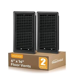 6x14 Floor Register, Vent Cover Black, Heavy Duty Steel Walkable Floor Vents,...